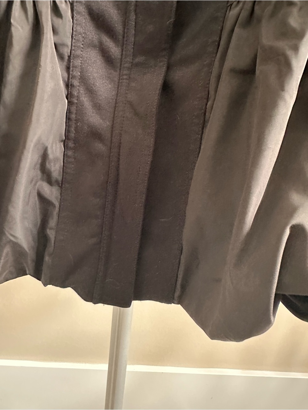Alison Sheri - Black Utility Drawstring Jacket with Ruffle Hem - Picture 4 of 9